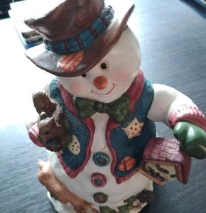 musical ceramic snowman multicolor